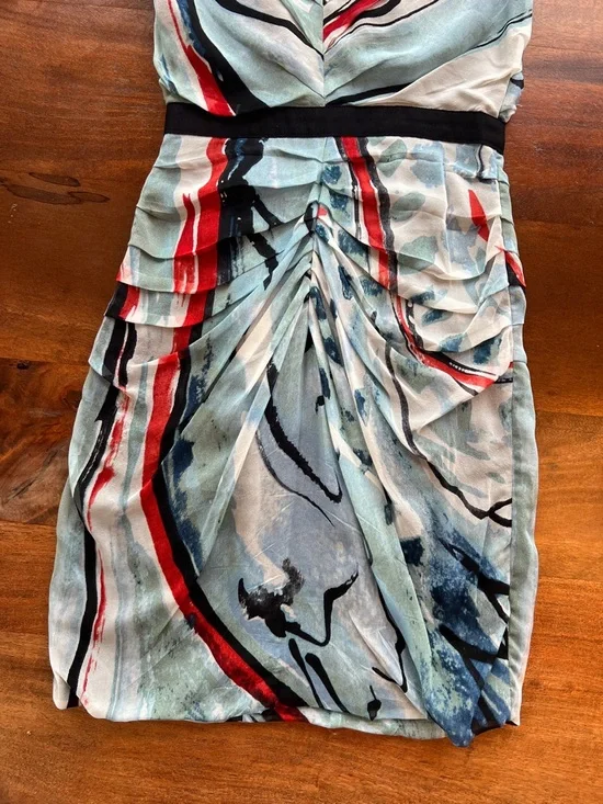 Diane von Furstenberg Womens Sleeveless Sheath Silk Dress Size 2 - Picture 6 of 13